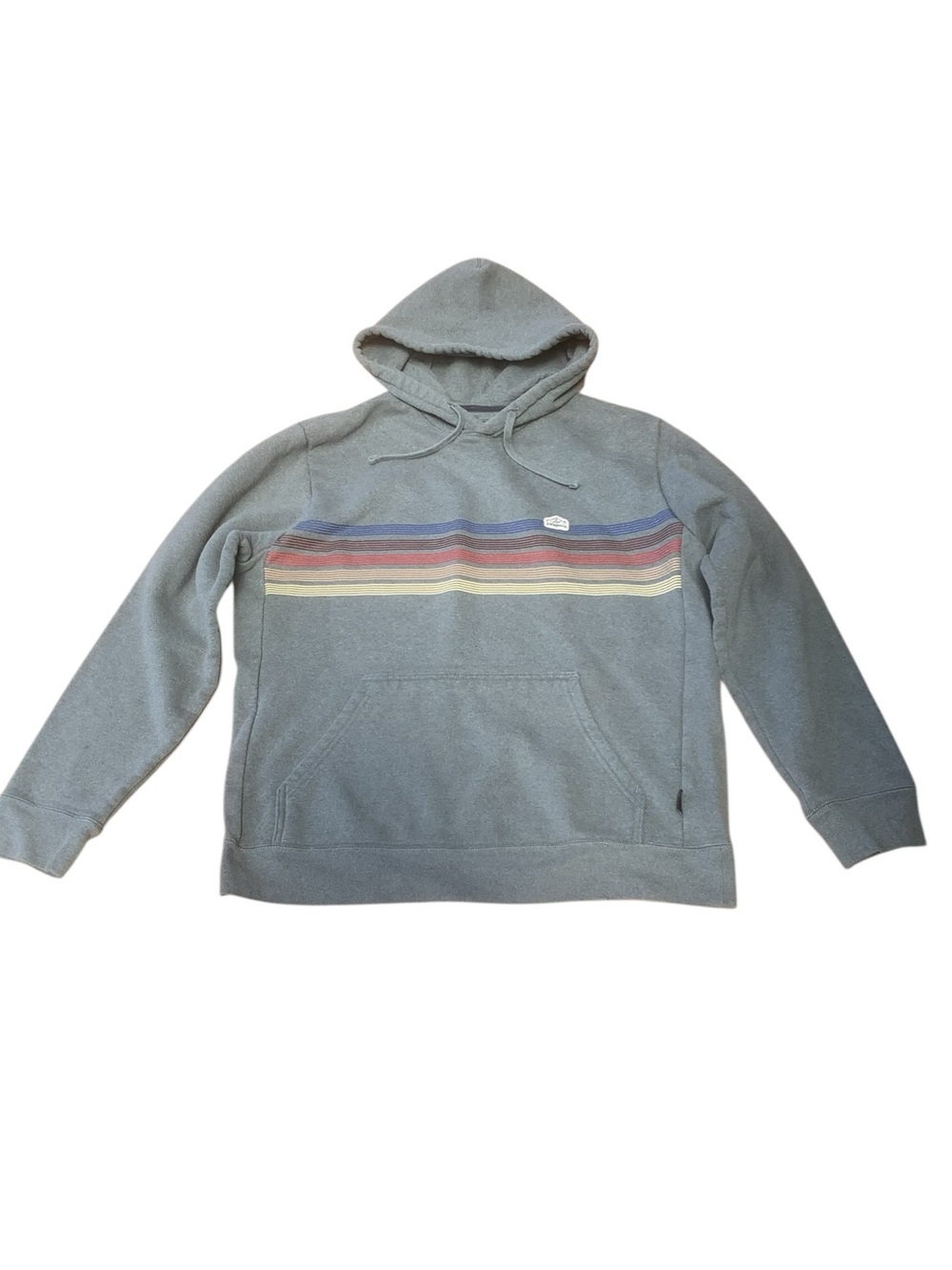 Patagonia Uprisal Ridge Stripe Hoodie Men’s Large Blue Gray Pullover Sweatshirt